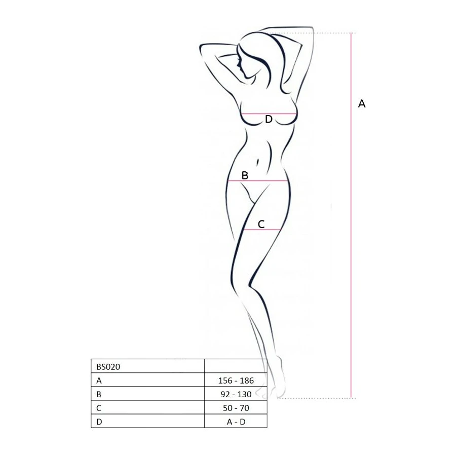 PASSION - WOMAN BS020 BODYSTOCKING NERO TAGLIA UNICA